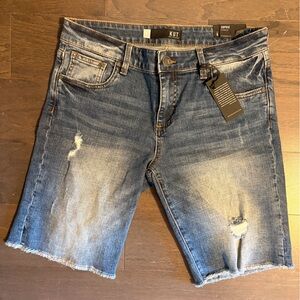 Kut from the Kloth Blue Distressed Jean Shorts
